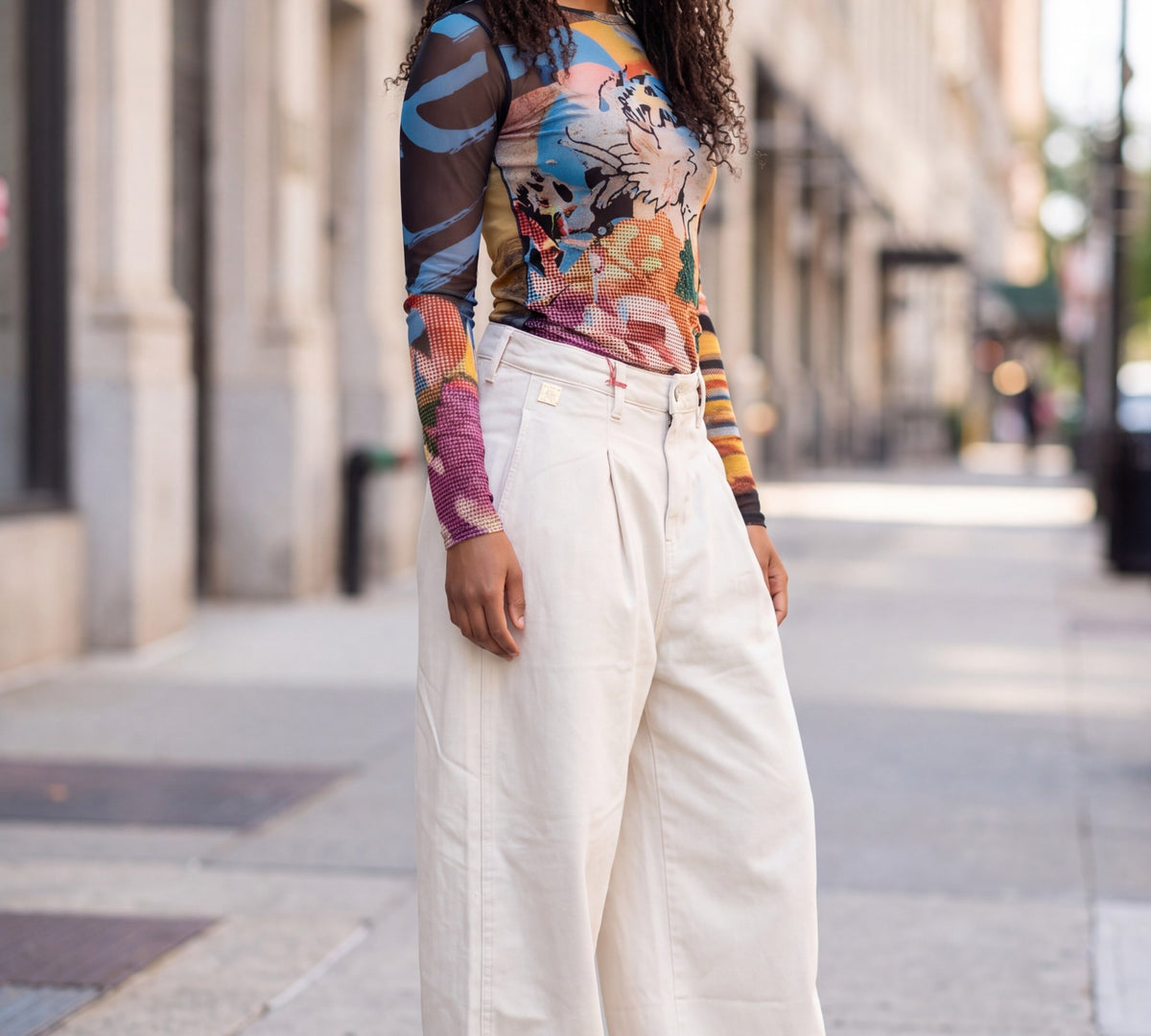 Ivory High-Rise Extra Wide-Leg Jeans with Tailored Pleats - Above the Crowd Boutique