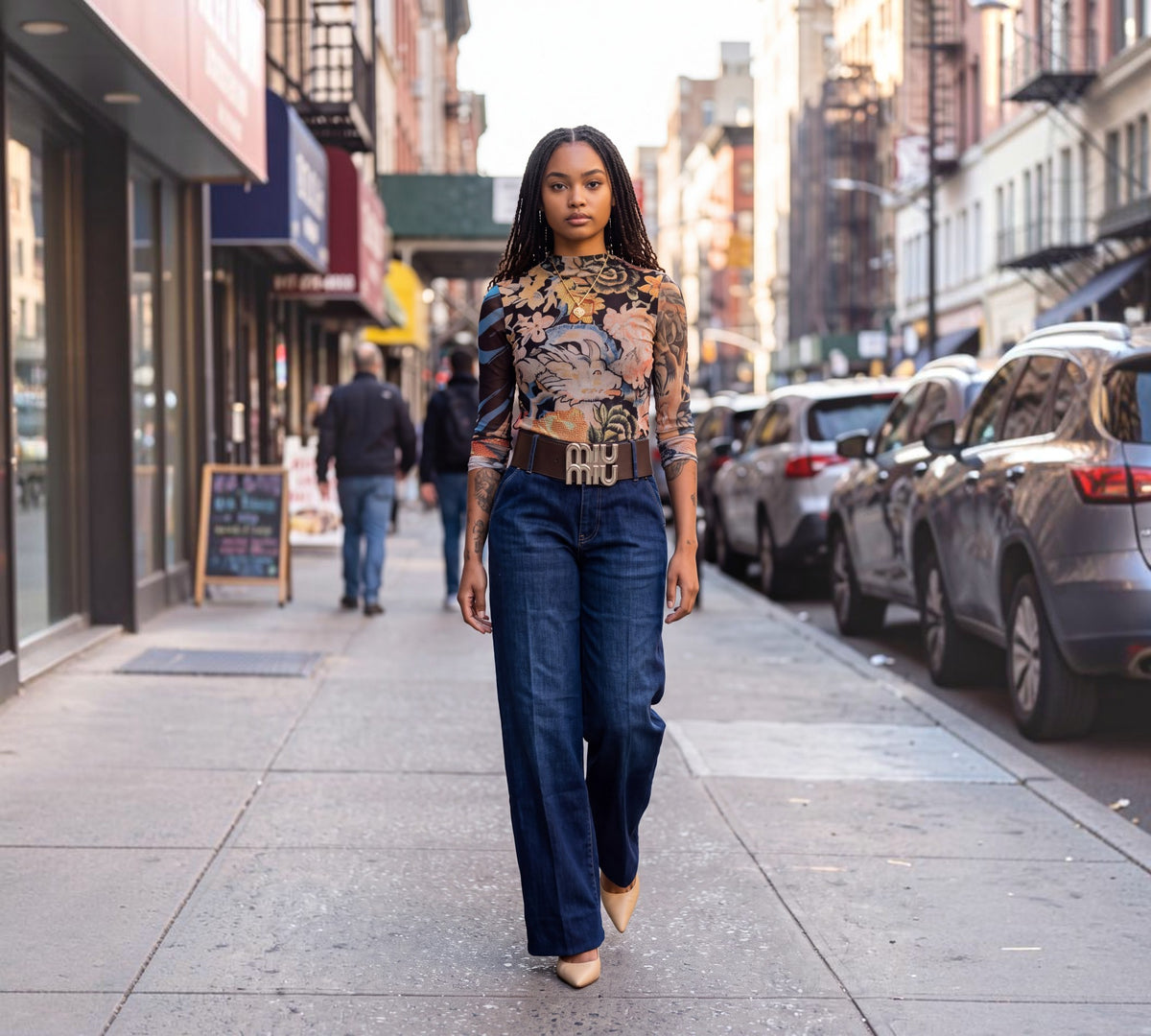 Dark Indigo High-Rise Wide-Leg Tailored Jeans - Above the Crowd Boutique