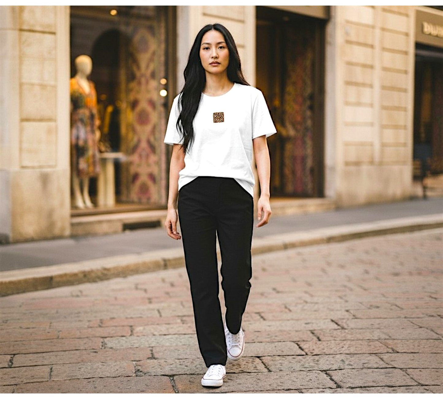 Minimalist Embroidered Cotton T-Shirt - Above the Crowd Boutique