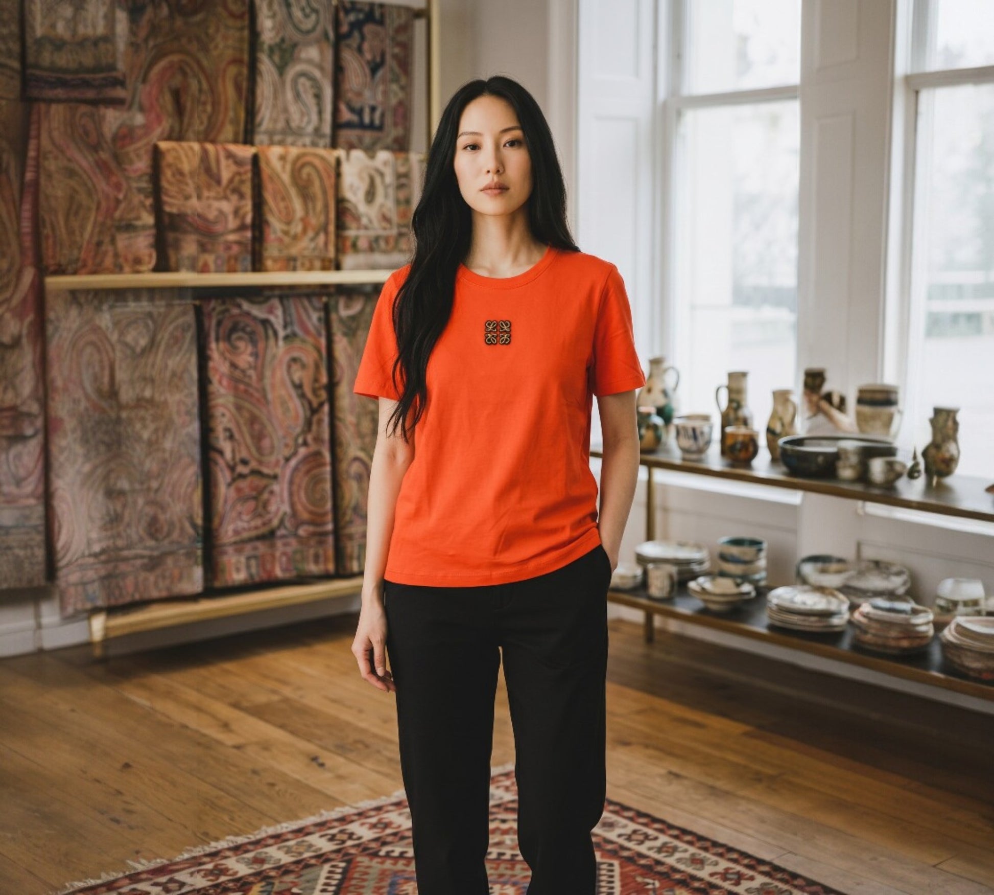 Minimalist Embroidered Cotton T-Shirt - Above the Crowd Boutique