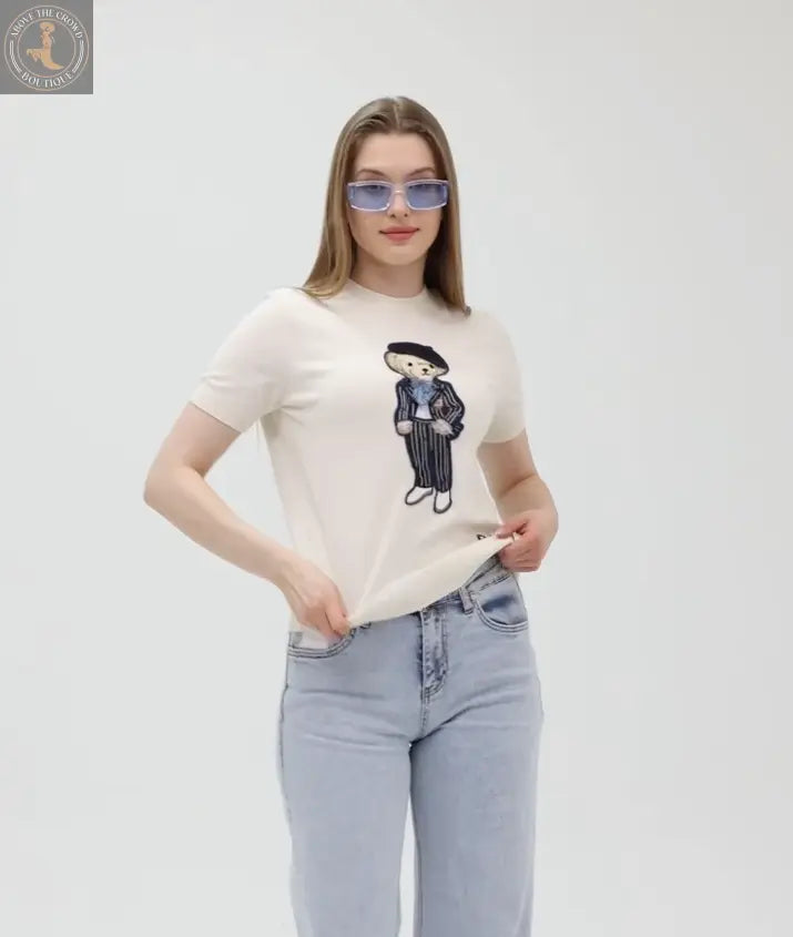 Norbello Bear in Beret Women T-Shirt 17286 Nobello