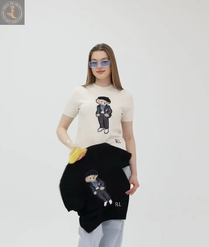 Norbello Bear in Beret Women T-Shirt 17286 Nobello