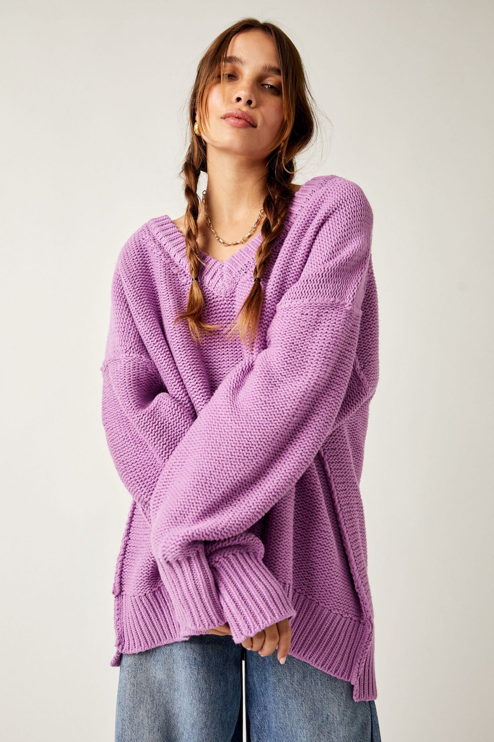 Free people shop lavender sweater