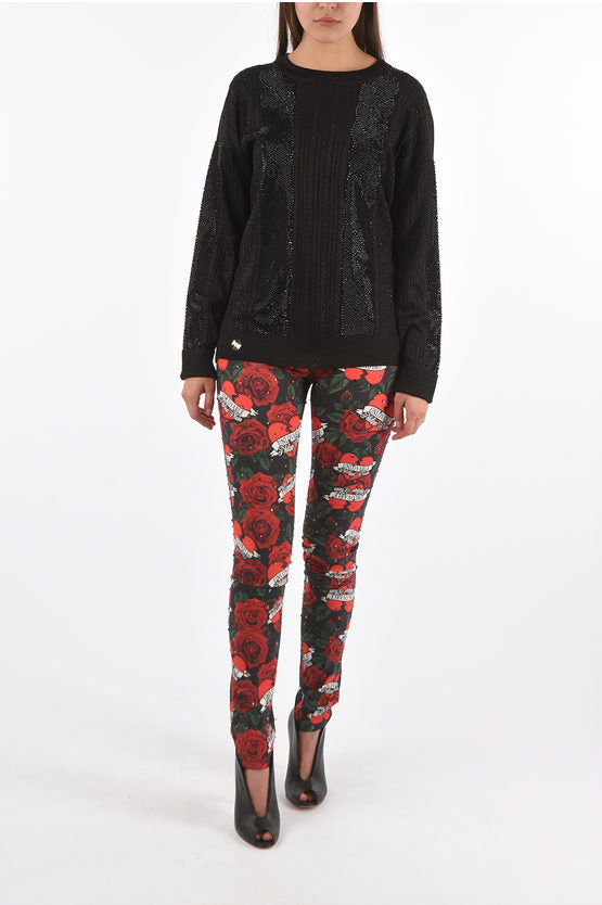 PP Couture Lurex Crystal Cable Knit Sweater - Italian Style, Discoball Ready Vesto Italiano