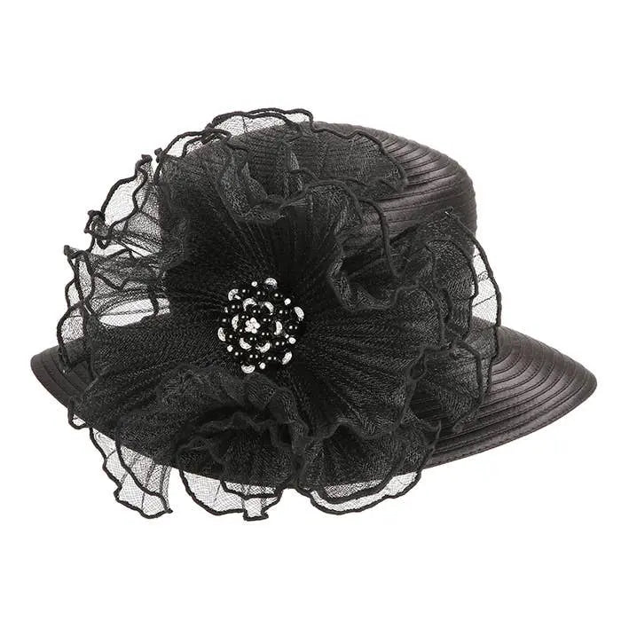 Pearl Cluster Embellished Flower Accented Dressy Hat Sensibling Corp.