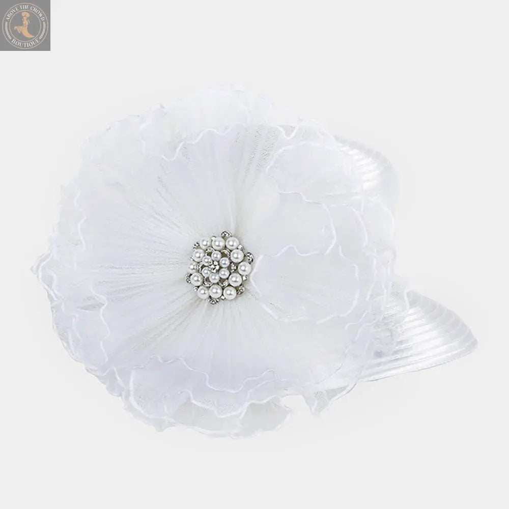 Pearl Cluster Embellished Flower Accented Dressy Hat Sensibling Corp.