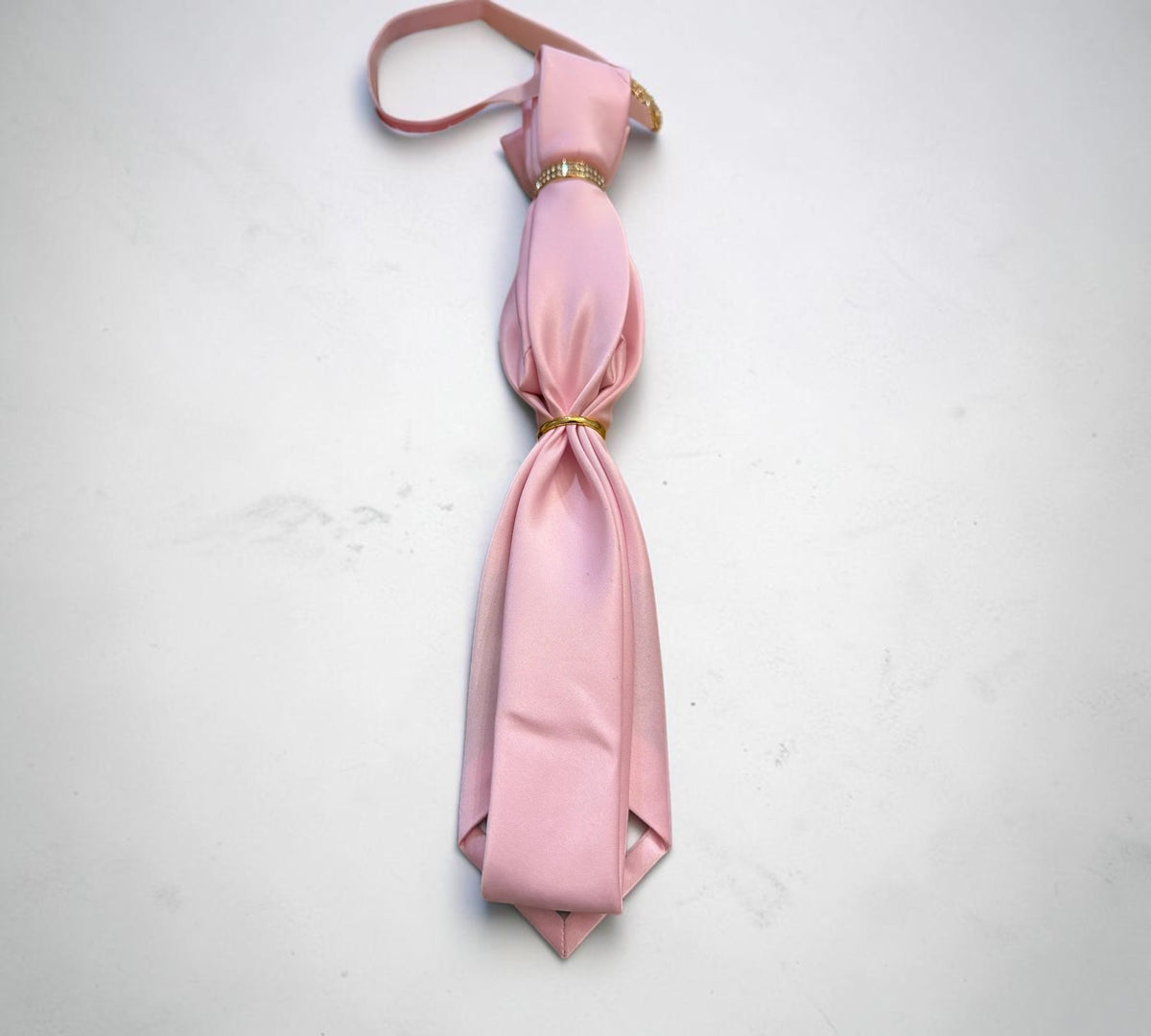 Handmade Blush Pink Cameo Statement Necktie with Velvet Choker - Above the Crowd Boutique