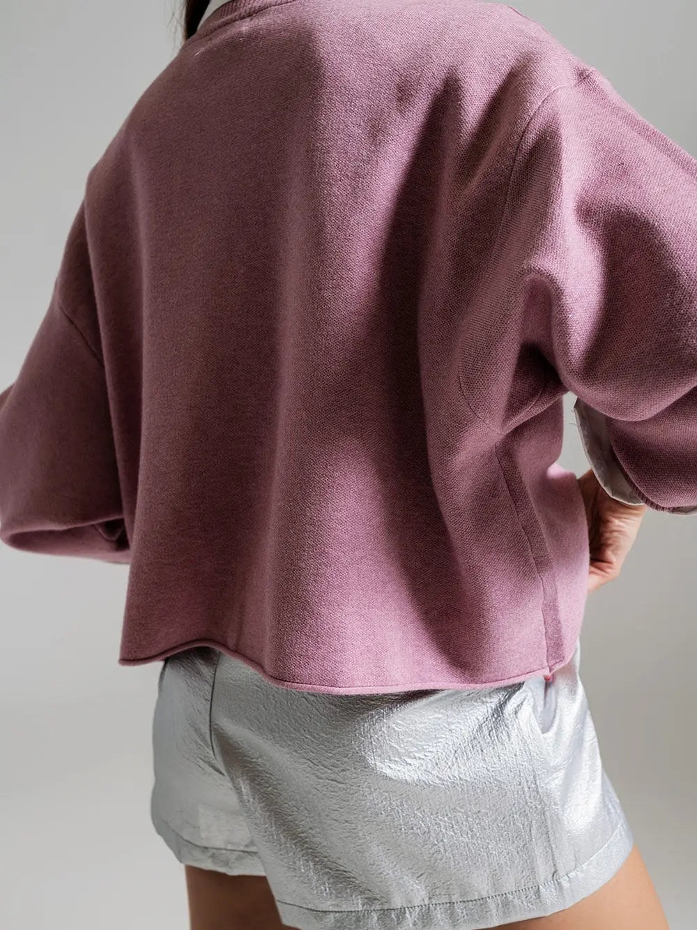 Q-2 Oversized Sweater with Boatneck in Dusty Pink 5385626 Q-2