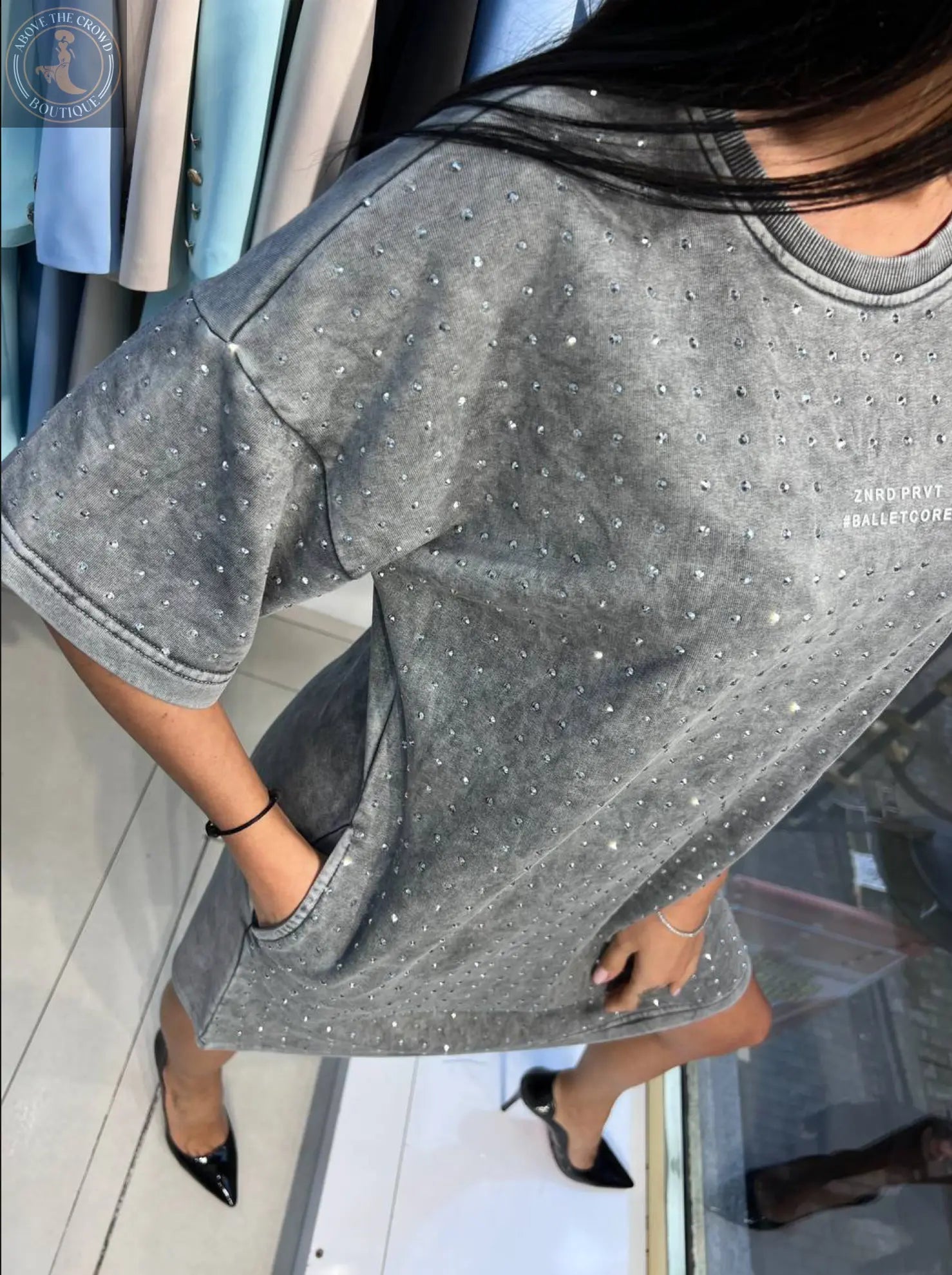 Rhinestone T-Shirt Dress - Zanardi Fashion - European Style, Plus Sizes Available Zanardi