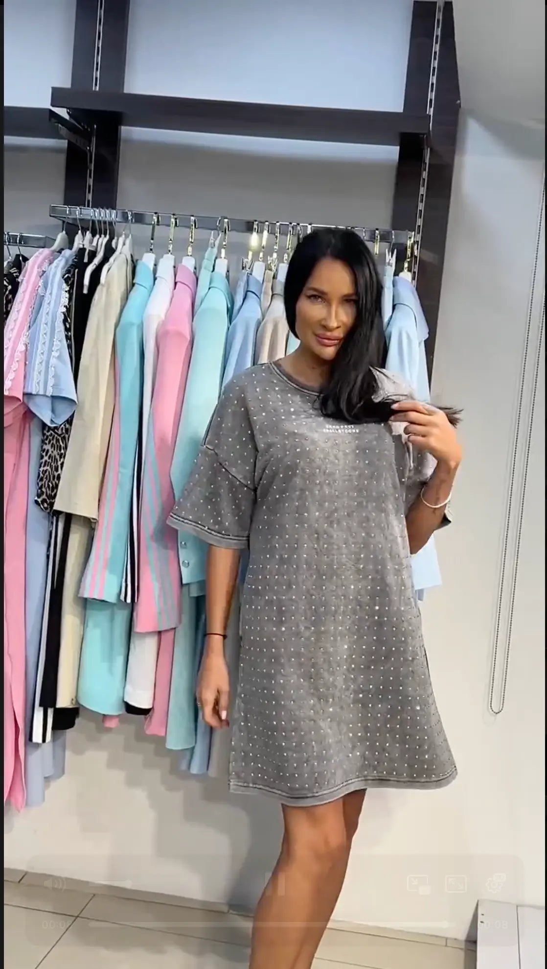 Rhinestone T-Shirt Dress - Zanardi Fashion - European Style, Plus Sizes Available Zanardi