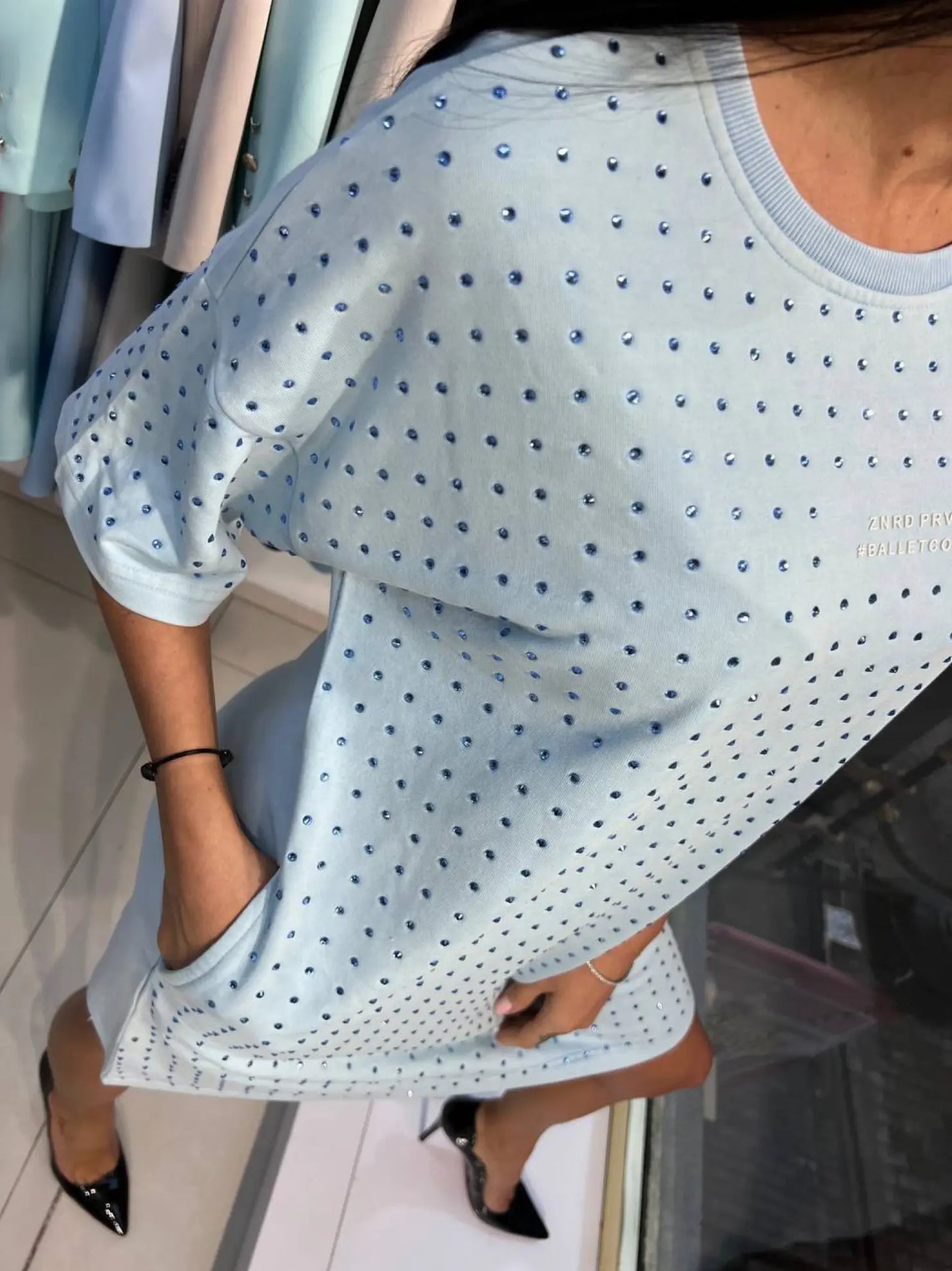 Rhinestone T-Shirt Dress - Zanardi Fashion - European Style, Plus Sizes Available Zanardi