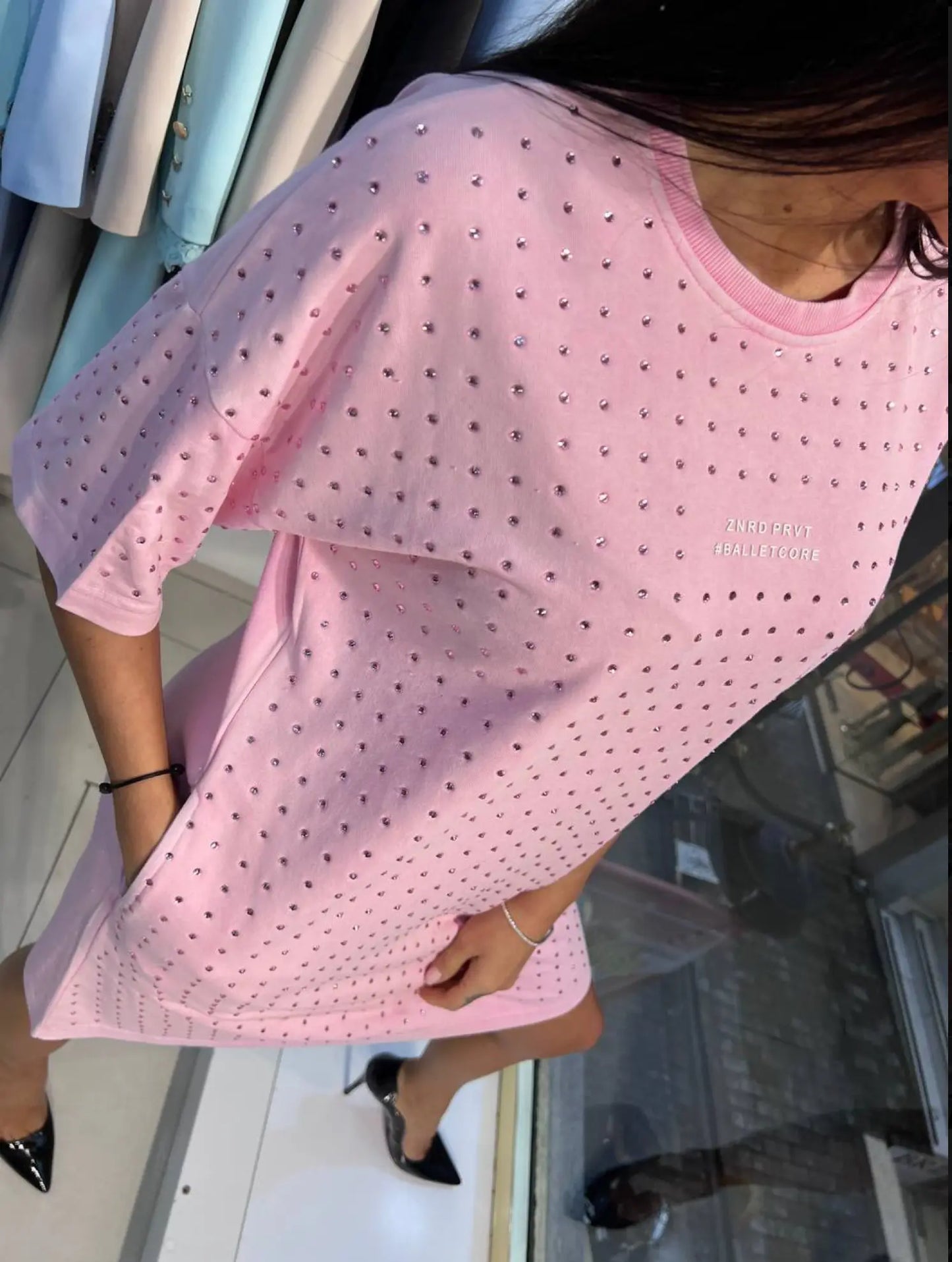 Rhinestone T-Shirt Dress - Zanardi Fashion - European Style, Plus Sizes Available Zanardi