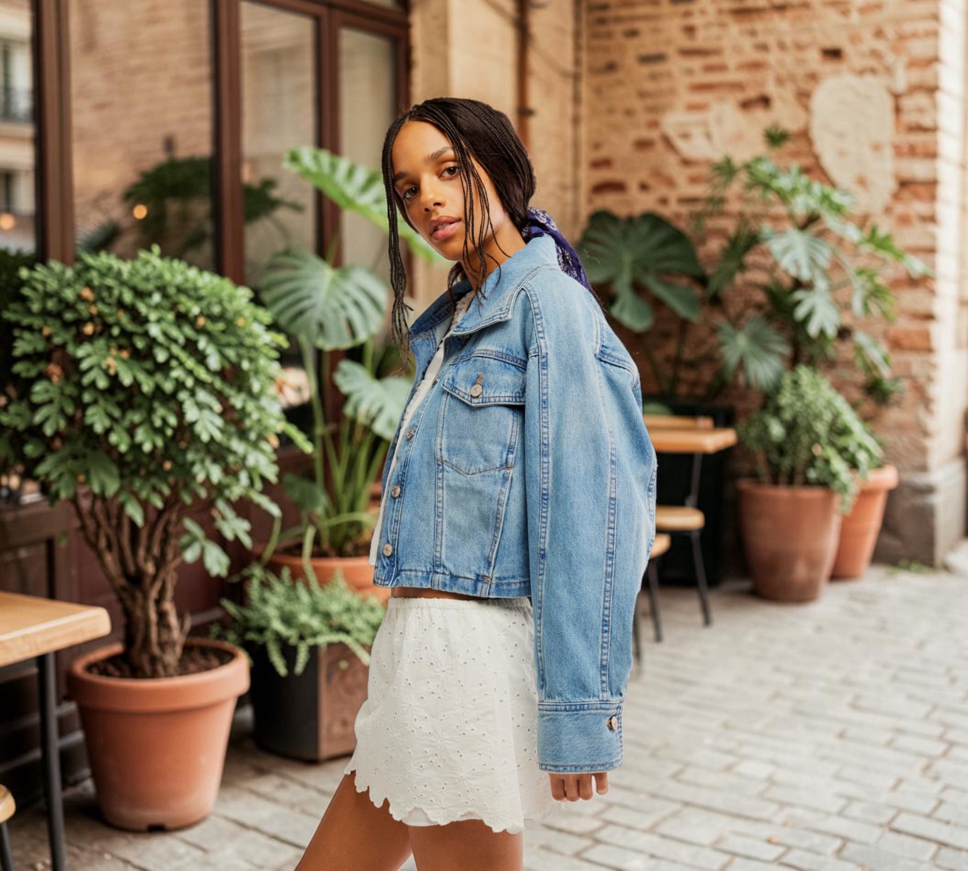 Side To Side Cropped Denim Jacket - Above the Crowd Boutique