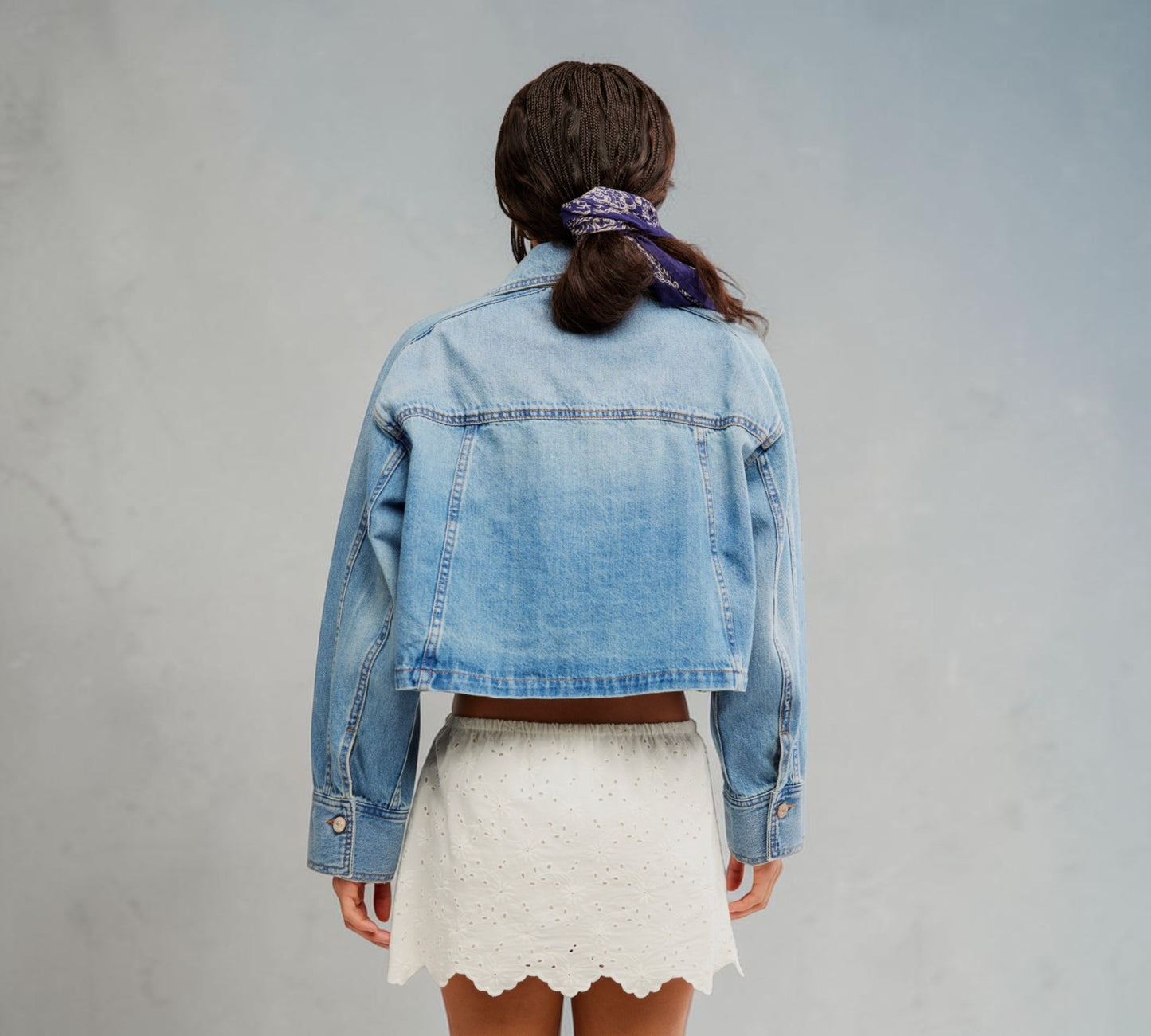 Side To Side Cropped Denim Jacket - Above the Crowd Boutique