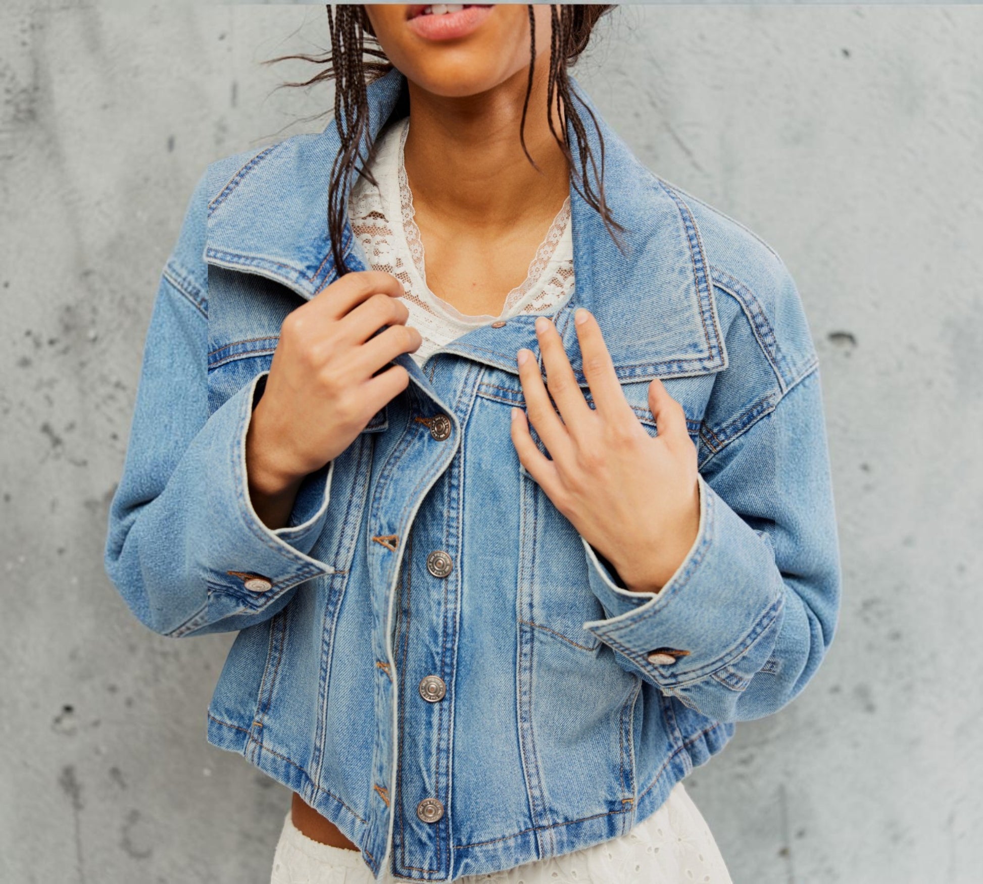 Side To Side Cropped Denim Jacket - Above the Crowd Boutique