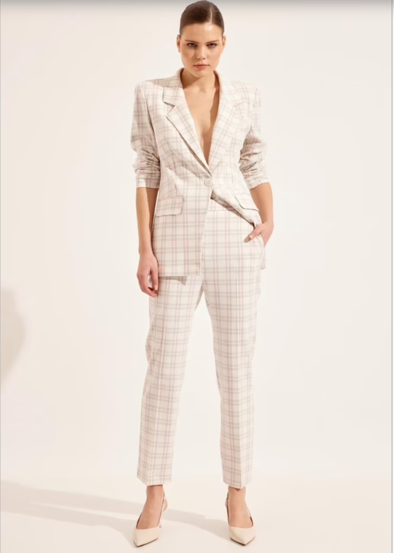 Lonca-41114-Checkers-Suit - Above The Crowd Boutique