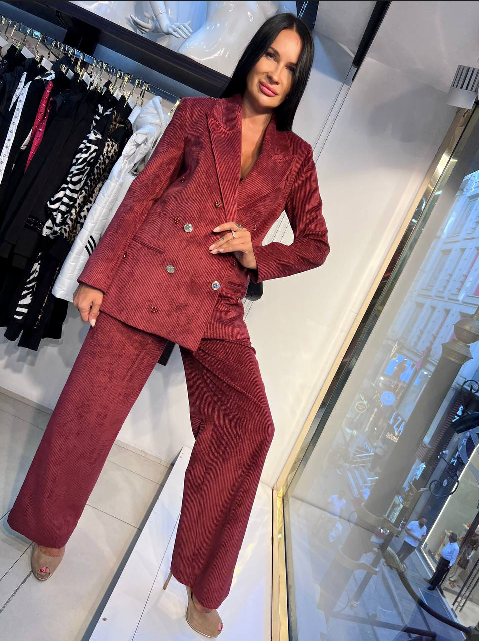 Zanardi Fashion Corduroy Pants Suit MC7352