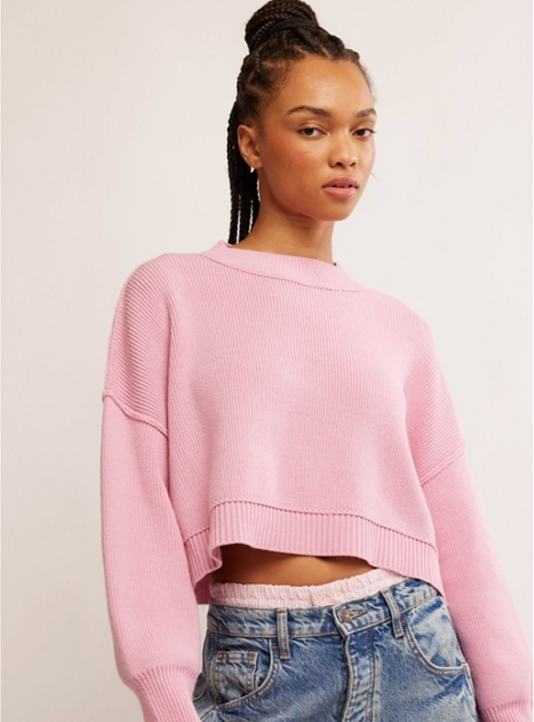 Free People OB1609060 Easy Street Crop Pullover