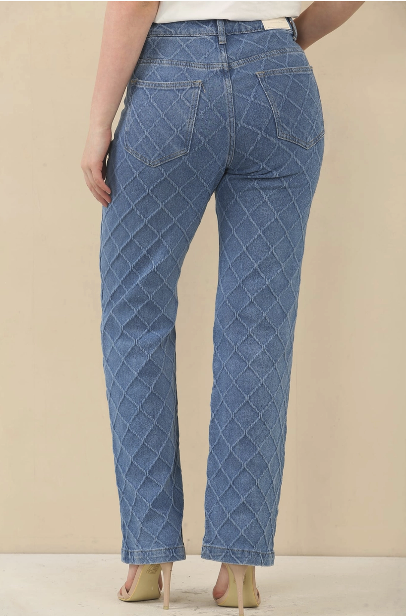 Kurt Muller Textured Wide Leg Voggo Jeans