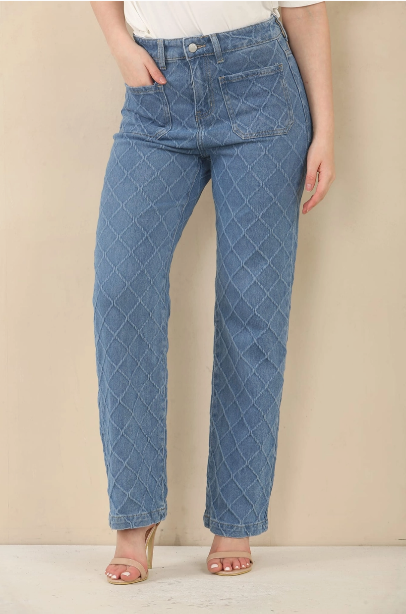 Kurt Muller Textured Wide Leg Voggo Jeans