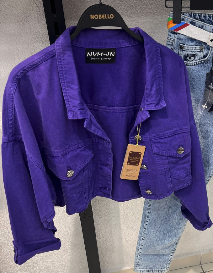 Nobello Crapped Purple Jean Jacket 7401