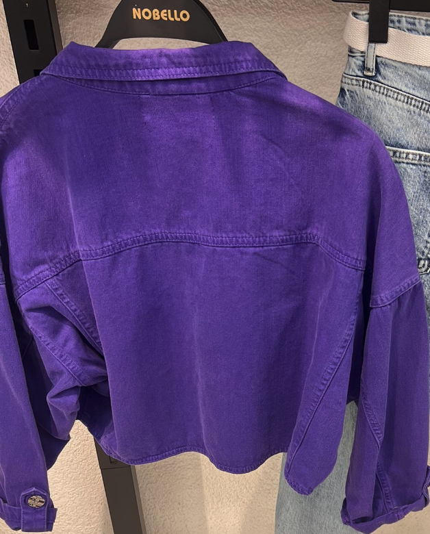 Nobello Crapped Purple Jean Jacket 7401