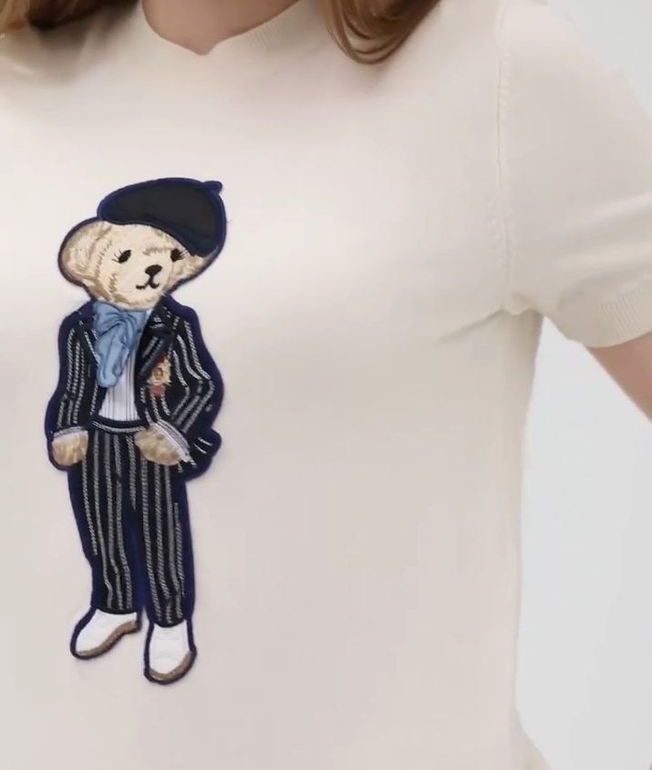 Norbello Bear in Beret Women T-Shirt 17286