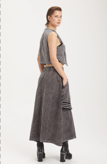 H-4 Grey and Black Skirt 3028