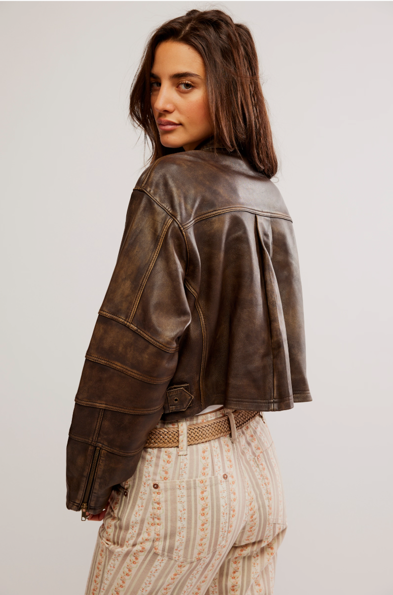 Free People ADRIENNE LEATHER JACKET OB1924362