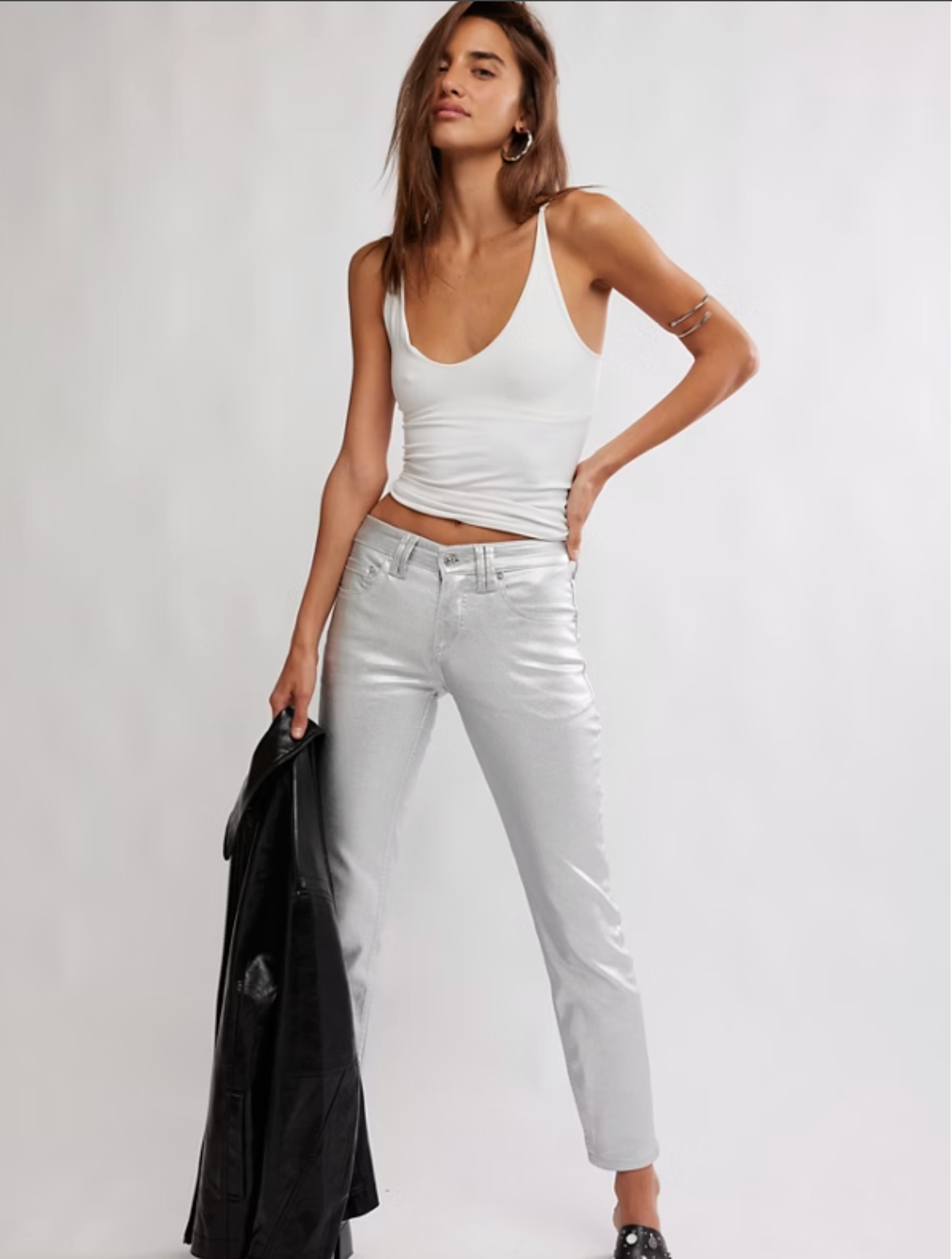 Free People ORACLE METALLIC Jeans