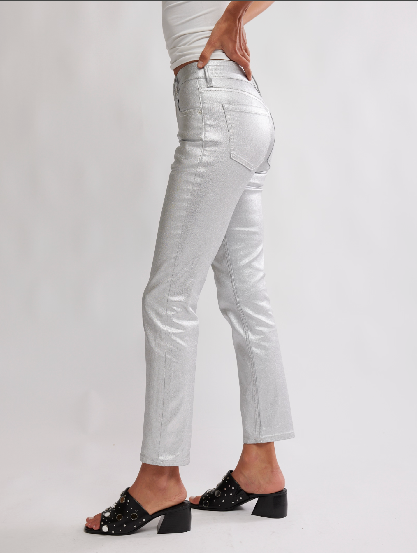 Free People ORACLE METALLIC Jeans