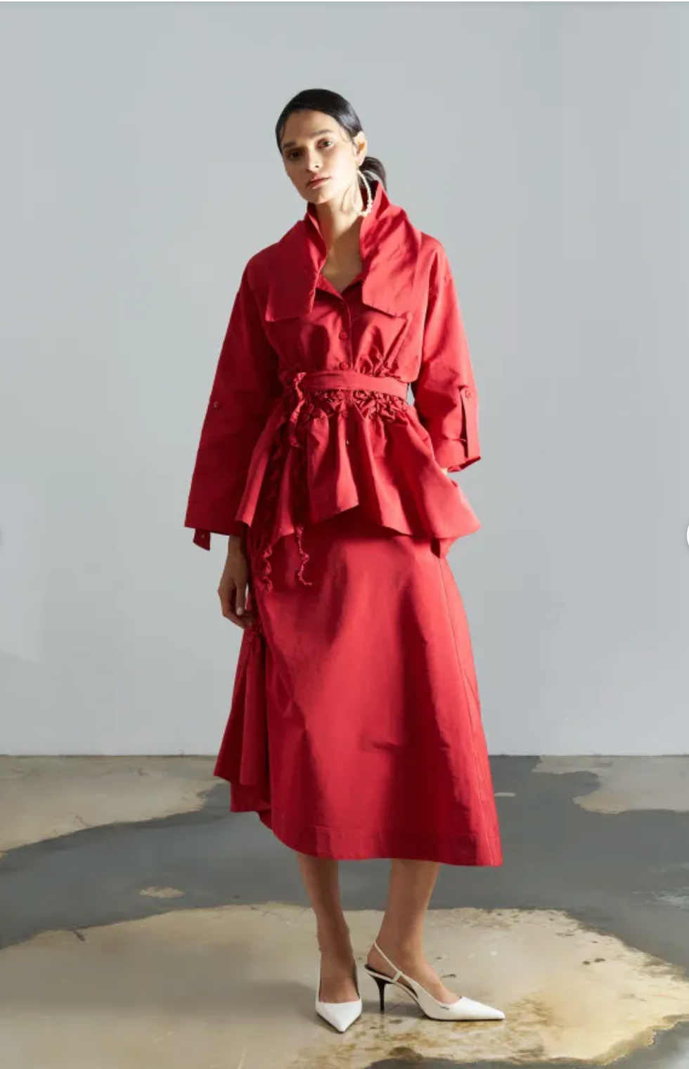 Bize Gathered Taffeta Jacket - Above the Crowd Boutique