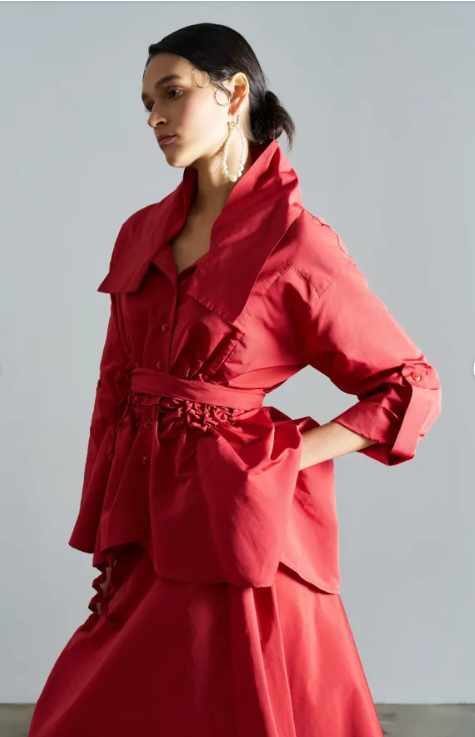 Bize Gathered Taffeta Jacket - Above the Crowd Boutique