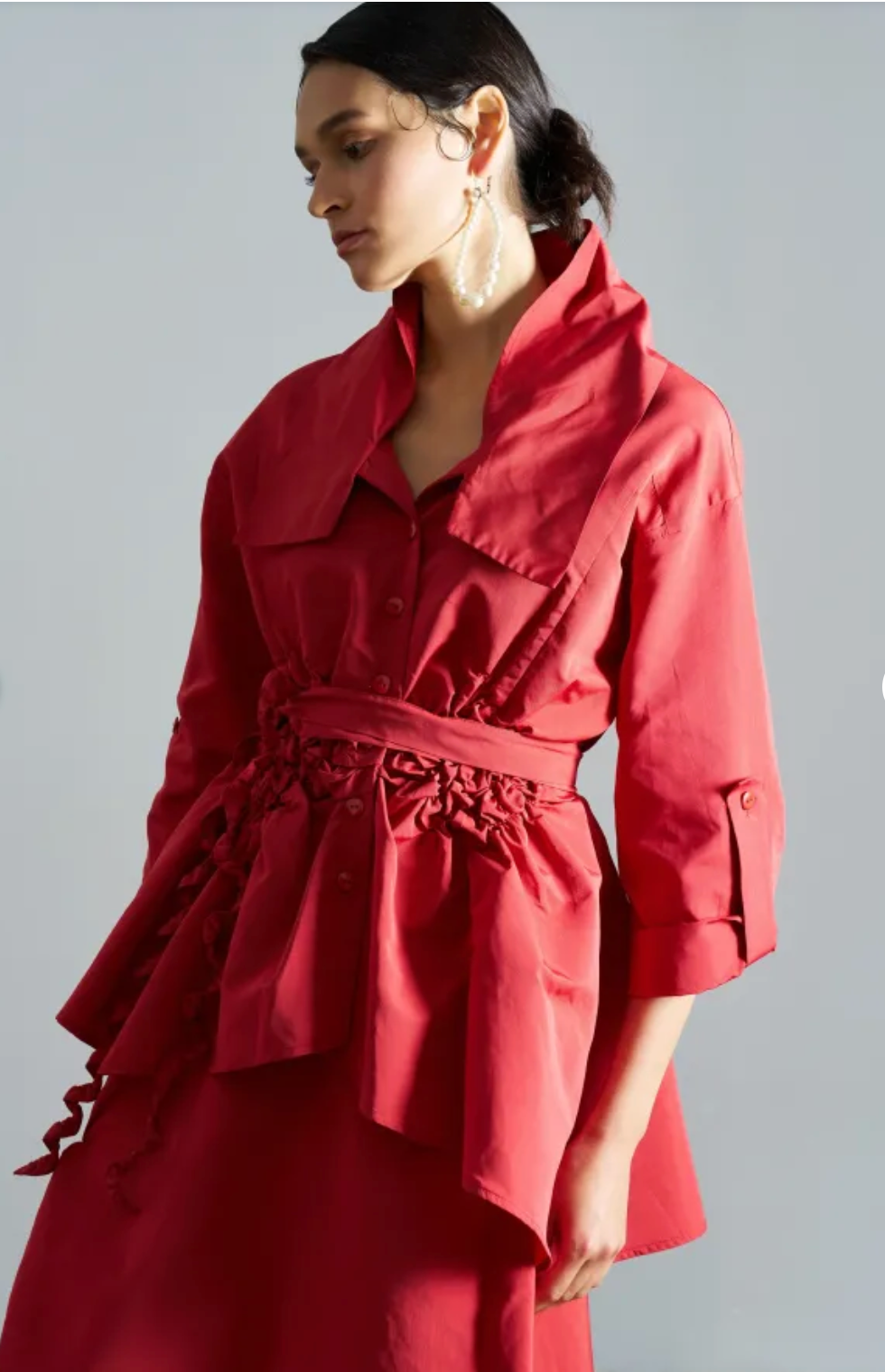 Bize Gathered Taffeta Jacket - Above the Crowd Boutique