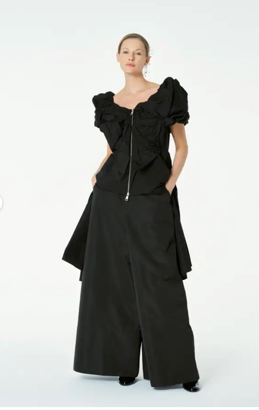 Bize Tuffeta Sculpted Zip-Front Tunic