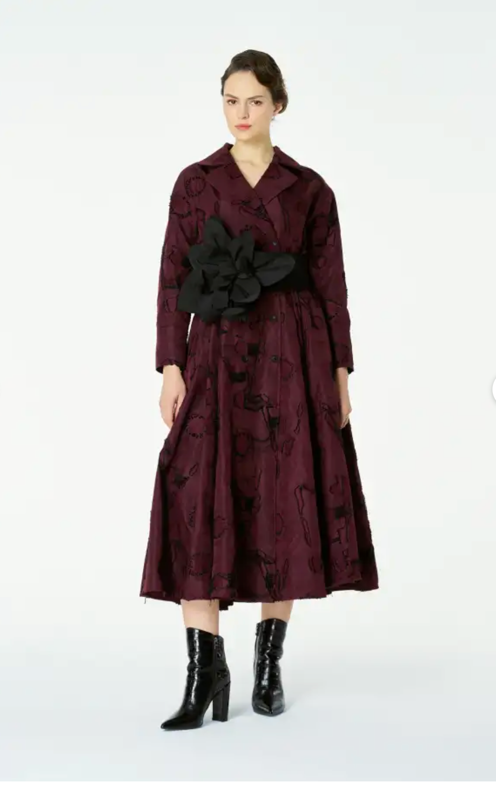 Bize Burgundy Helios Dress