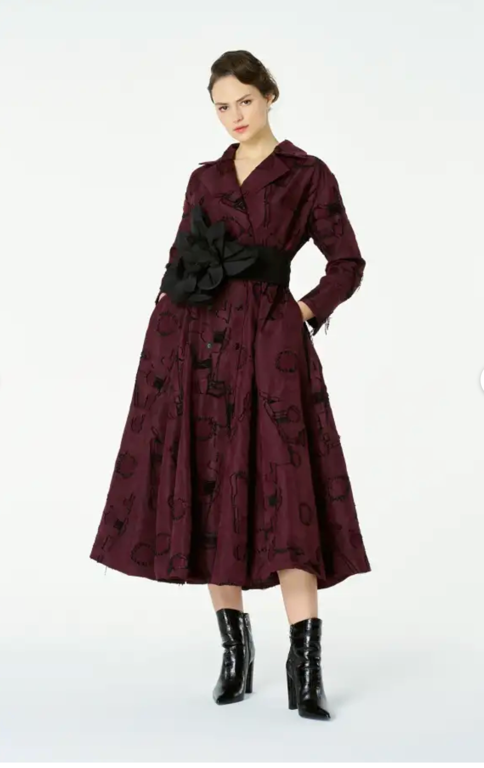 Bize Burgundy Helios Dress