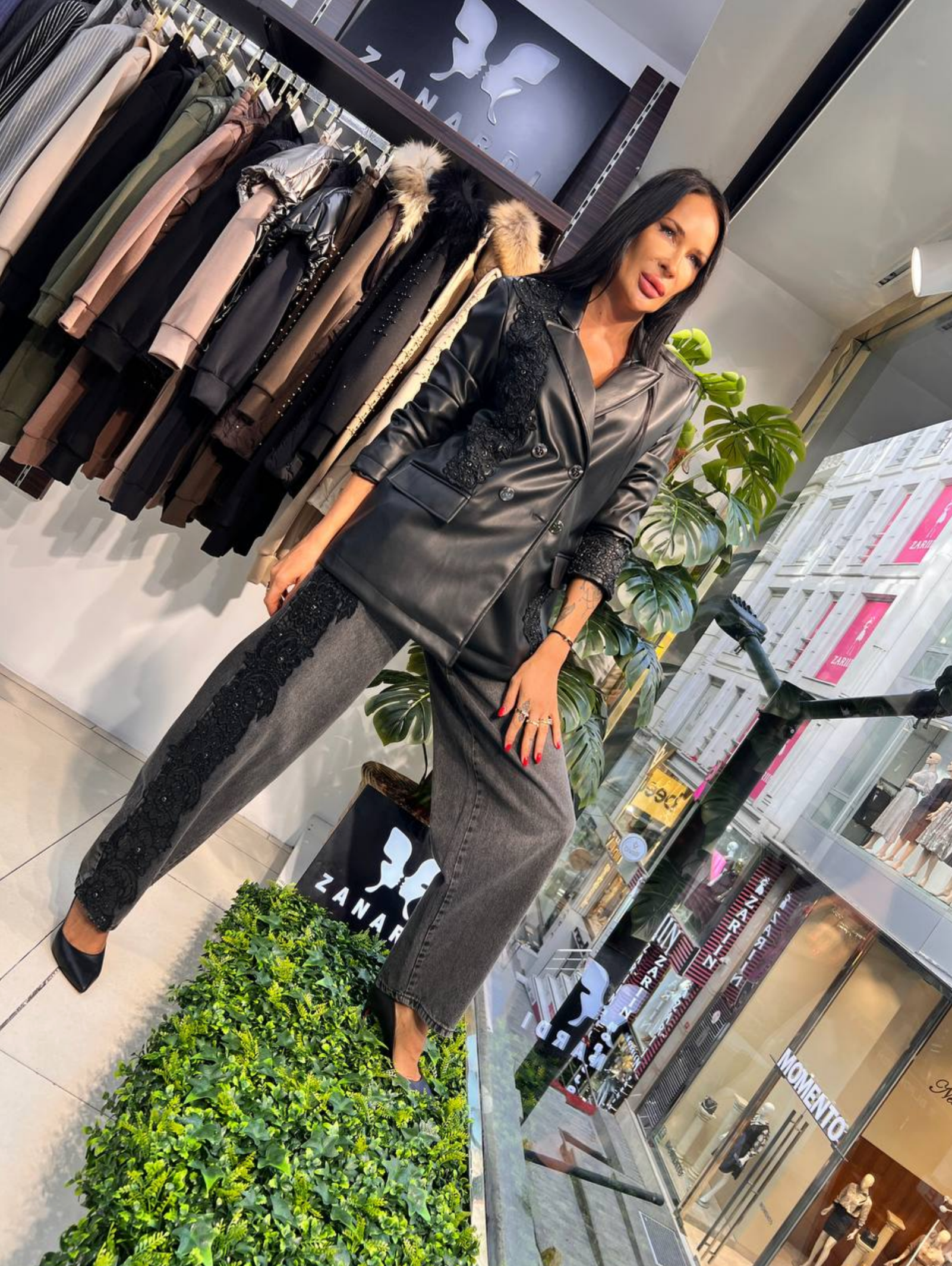 Zanardi Fashion Lace-Trim Pants Suit - Above the Crowd Boutique