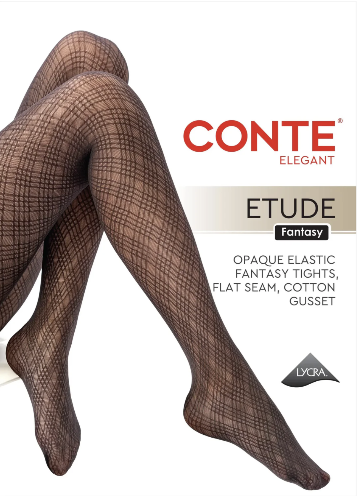 Fantasy Tights Conte Etude – Geometric Plaid Pattern