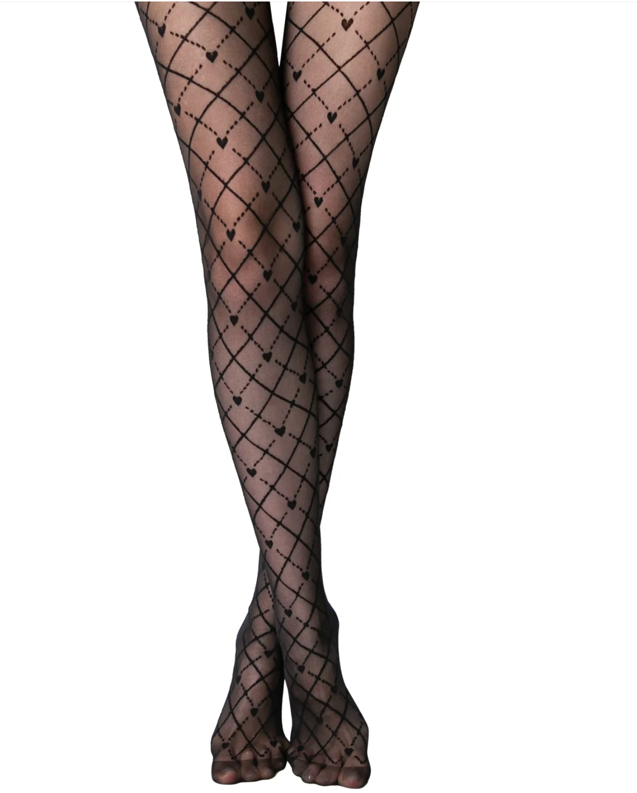 Fantasy Tights Conte Bella - Geometric Pattern with Hearts