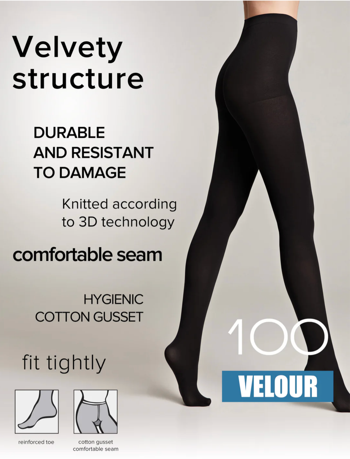 Tights Conte Velour 100 Den - Matte Warm Microfibra