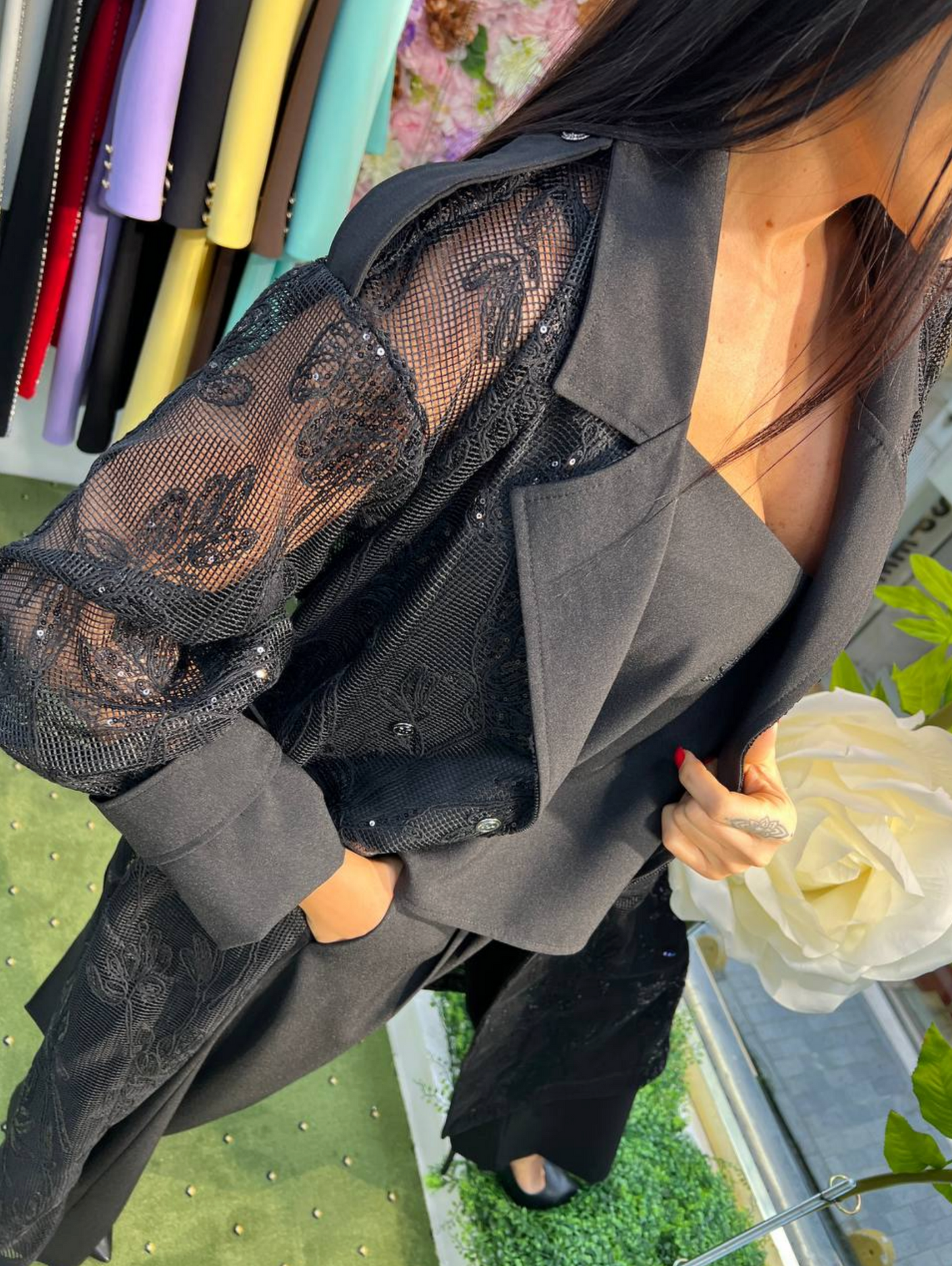 Zanardi Fashion Black Lace Three-Piece Statement Set