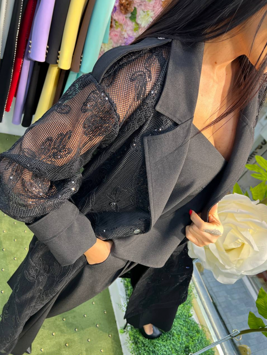 Zanardi Fashion Black Lace Three-Piece Statement Set