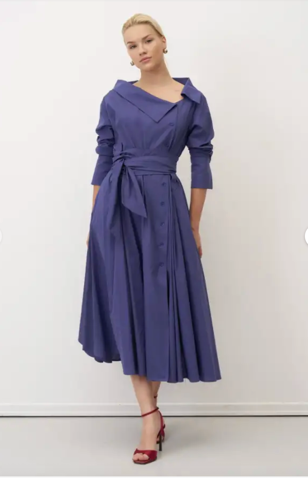 Bize Elegant Midi Shirt Dress