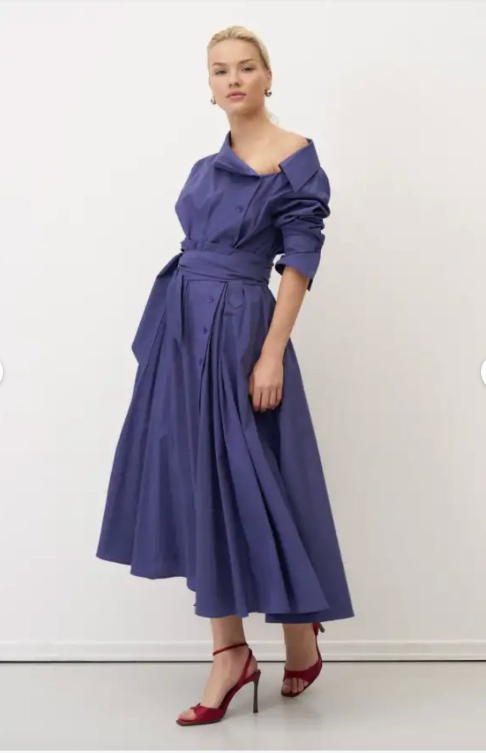 Bize Elegant Midi Shirt Dress