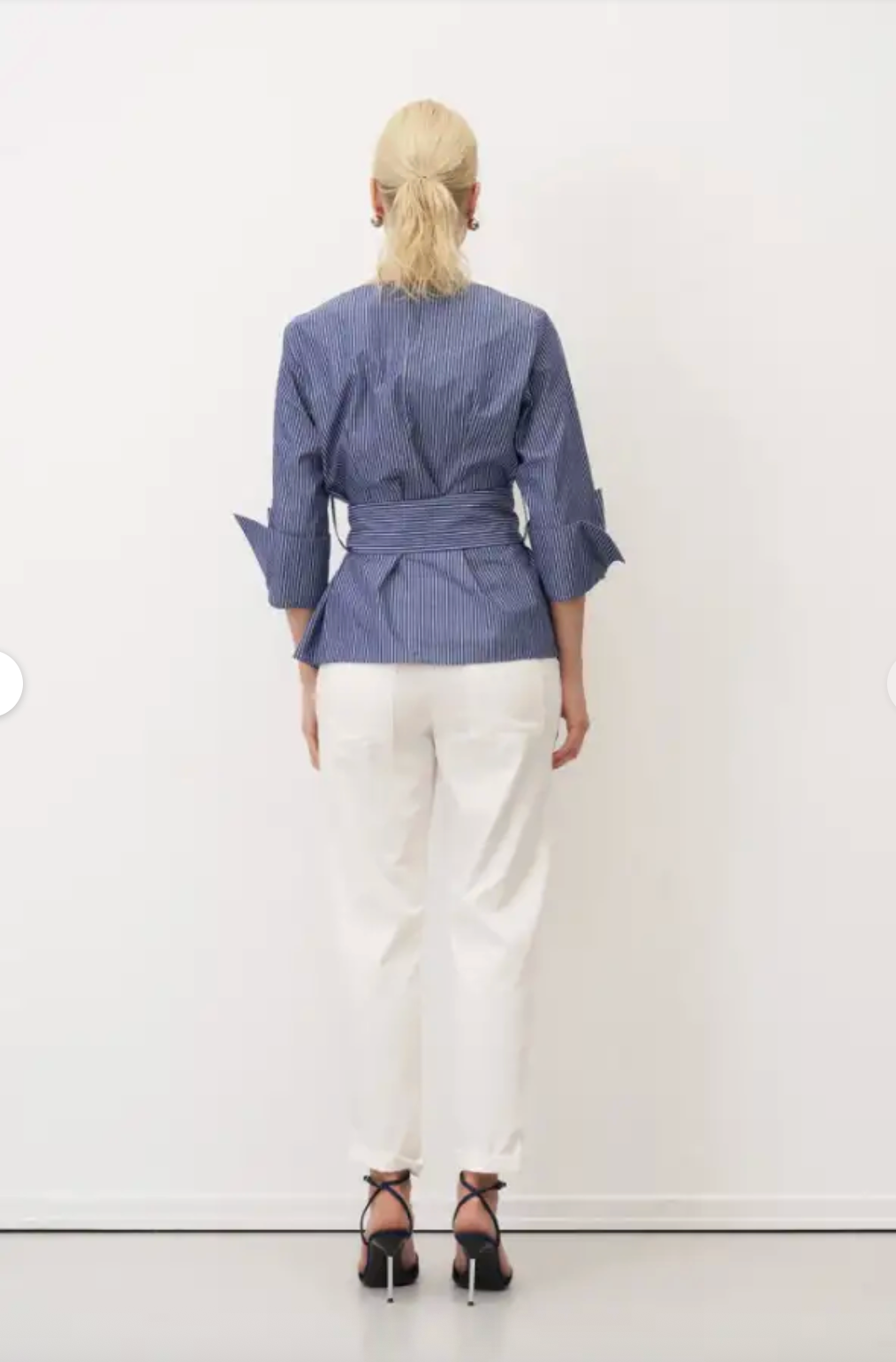 Bize Striped Belted Blouse