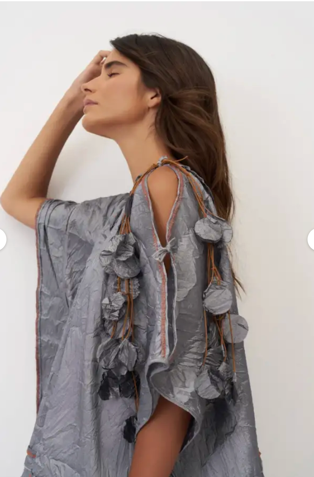 Bize Textured Metallic Oversized Top