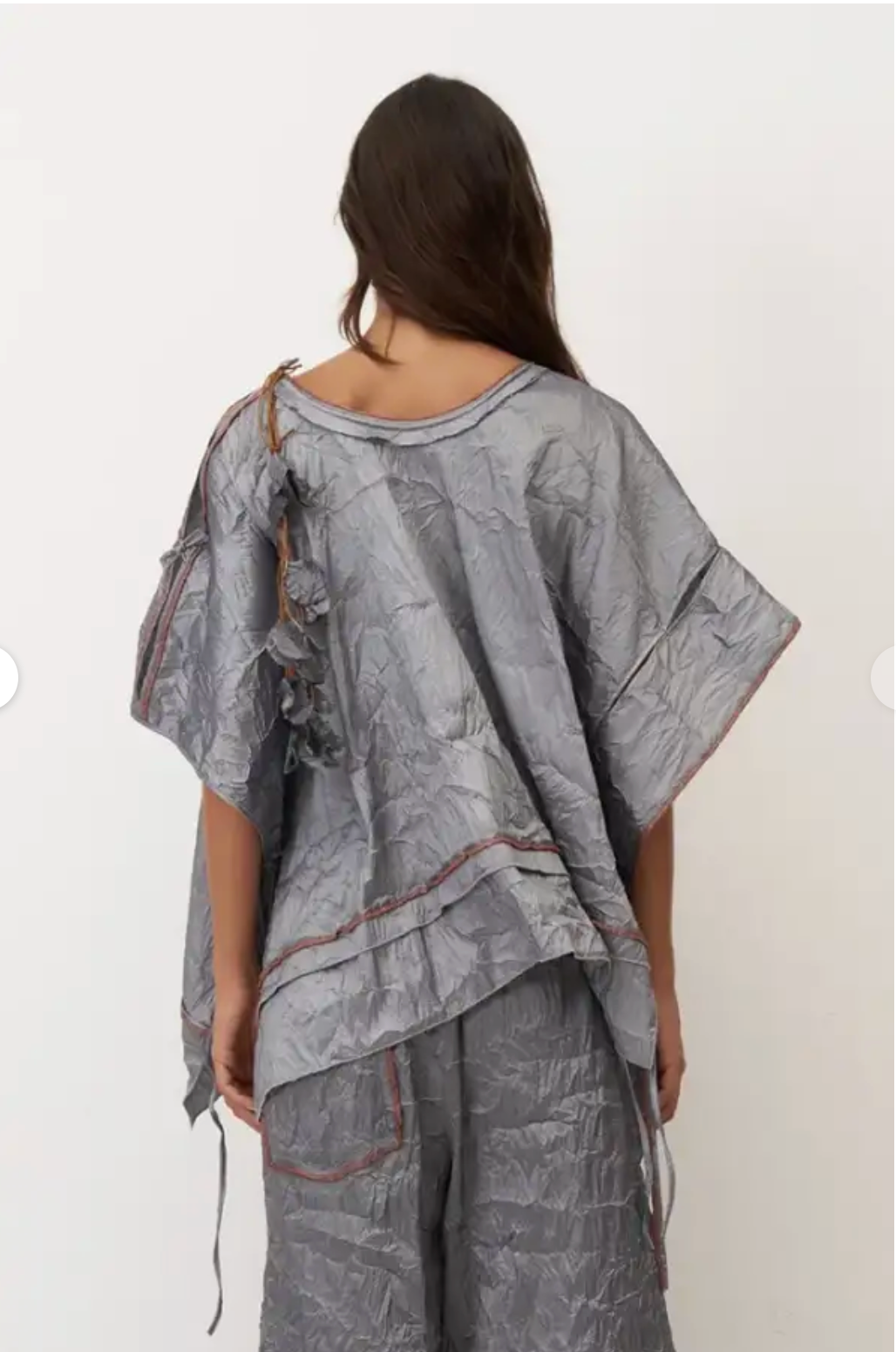 Bize Textured Metallic Oversized Top