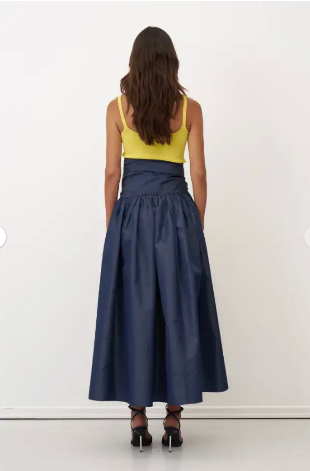 Bize Elegant High-Waist Midi Skirt with Wrap Detail