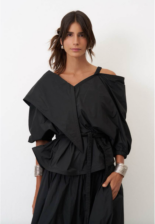 Bize Asymmetrical Statement Collar Blouse